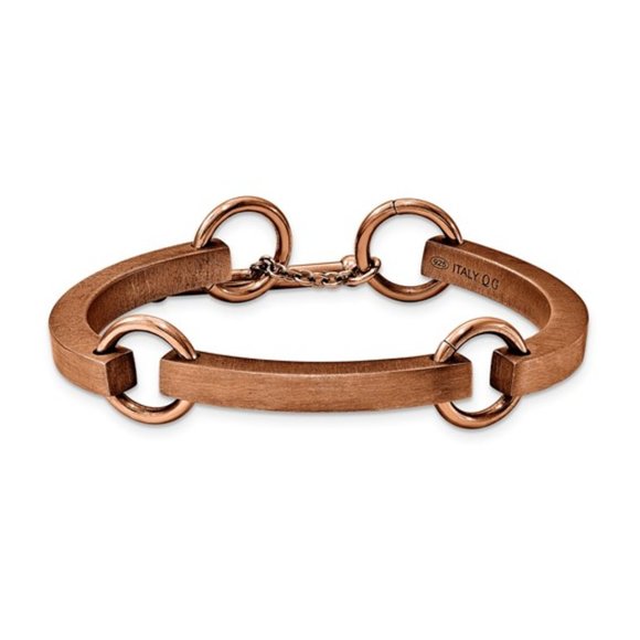 Sterling silver with Chocolate plated Link Bracelet
